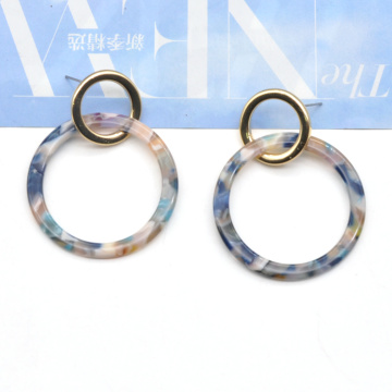 Custom multi color acrylic acetate round shape minimalist jewelry earrings